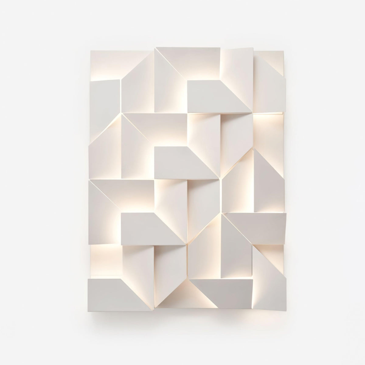 Wall Lamp 3D Geometric Panels Layered Light Art Remote Dimming Modern-Neutral Decor