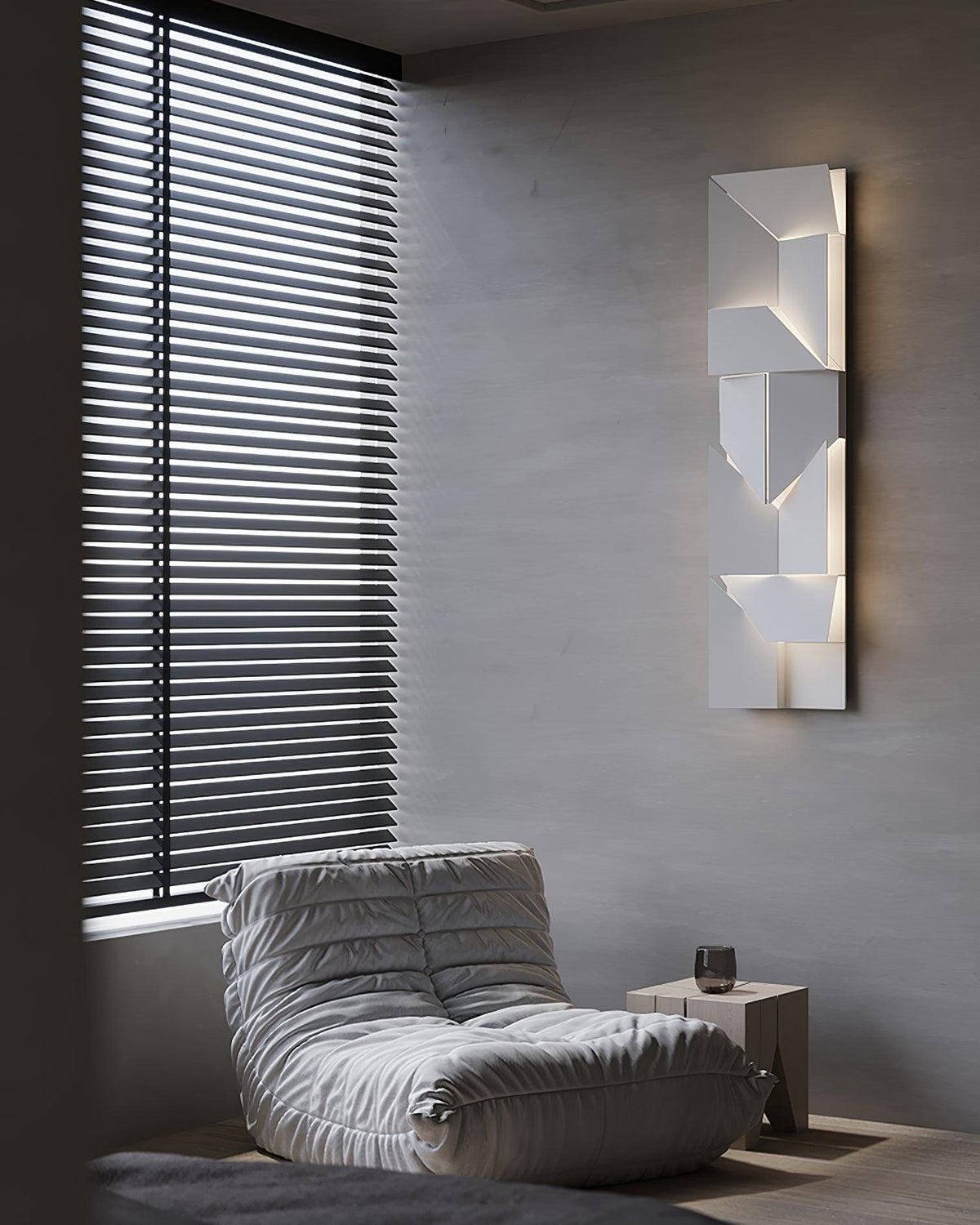 Wall Lamp 3D Geometric Panels Layered Light Art Remote Dimming Modern-Neutral Decor