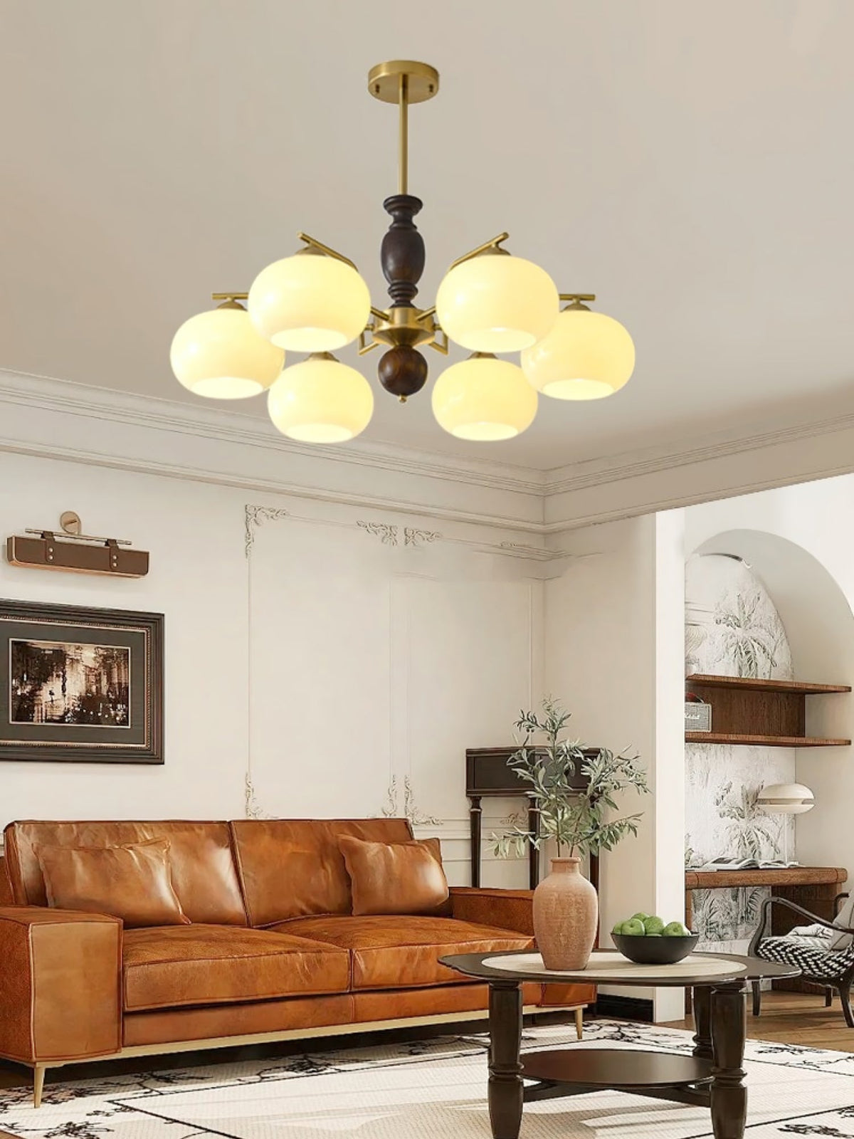 Aldia Lustre Noyer Beige Sphère