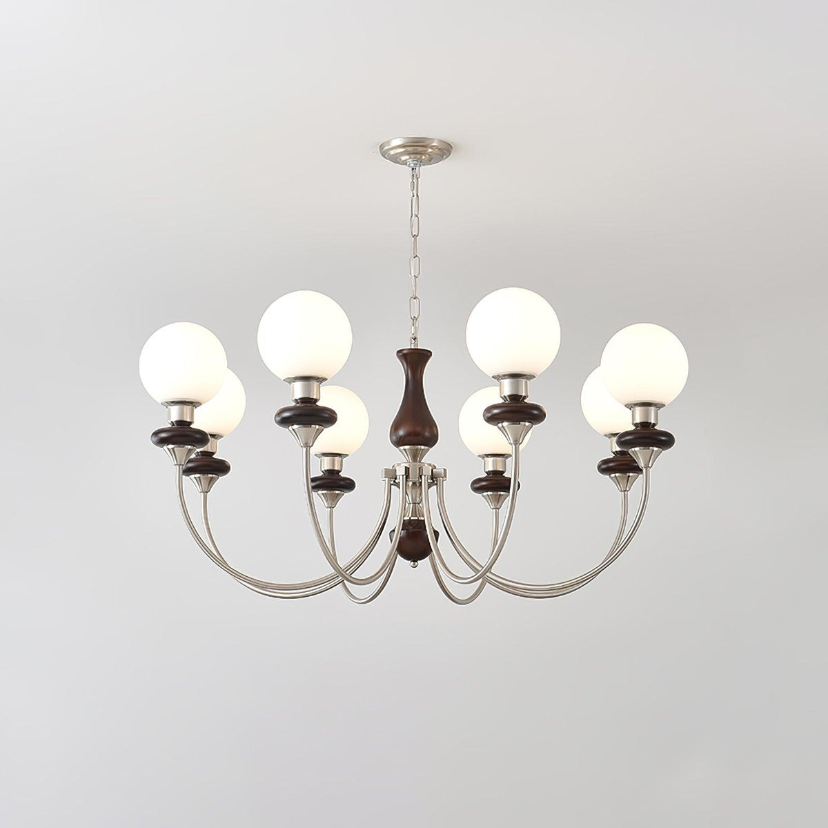 Edrelle Lustre Rétro Laiton Noyer Verre