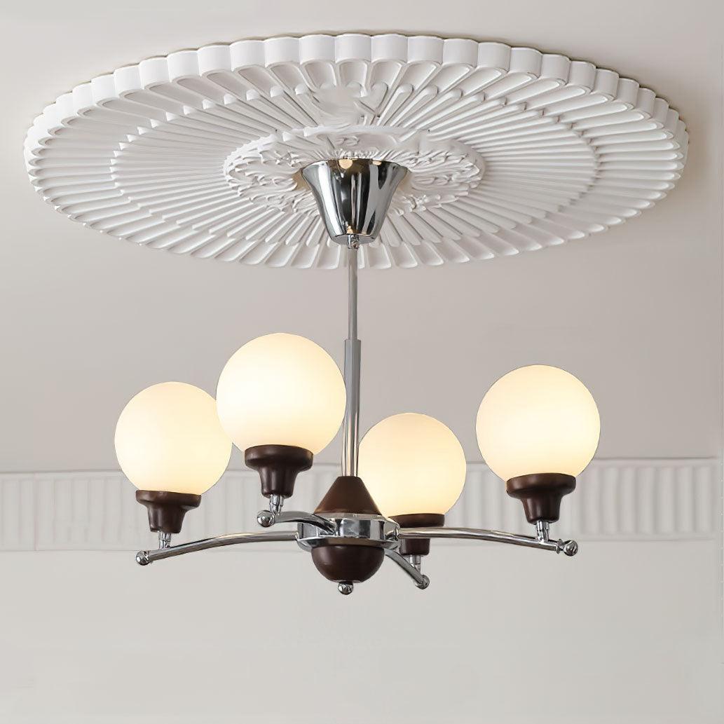 Neressa Lustre Boules en Verre et Noyer