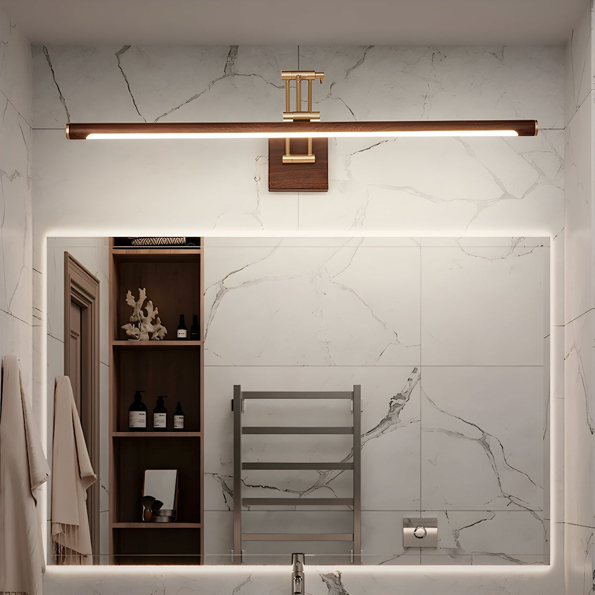 Velaya Applique Murale Linéaire Ajustable en Noyer