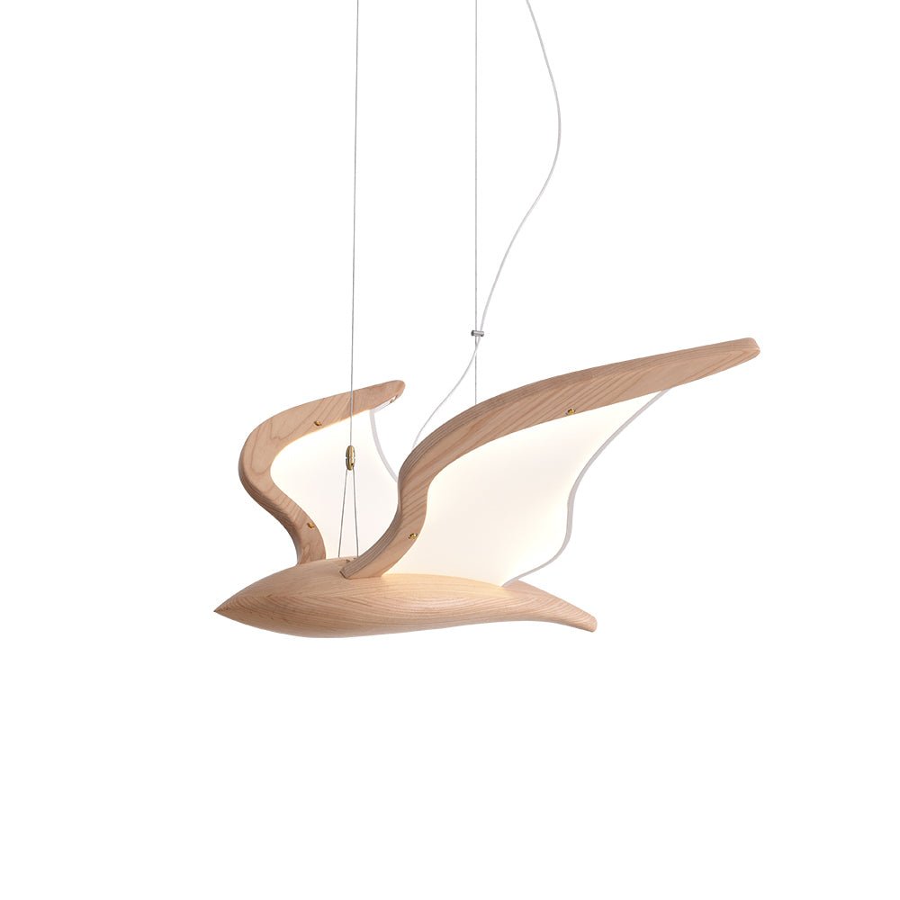 Brineria Lustre Forme d'Oiseau Bois Sculptural
