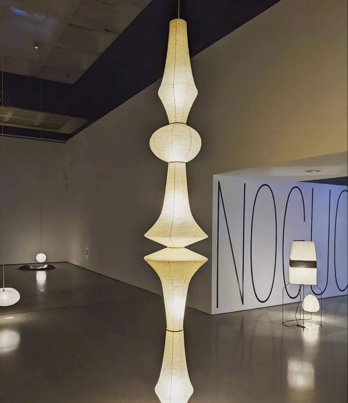 Noveny Suspension Luminaire Papier Washi E pour Salon-Cielum
