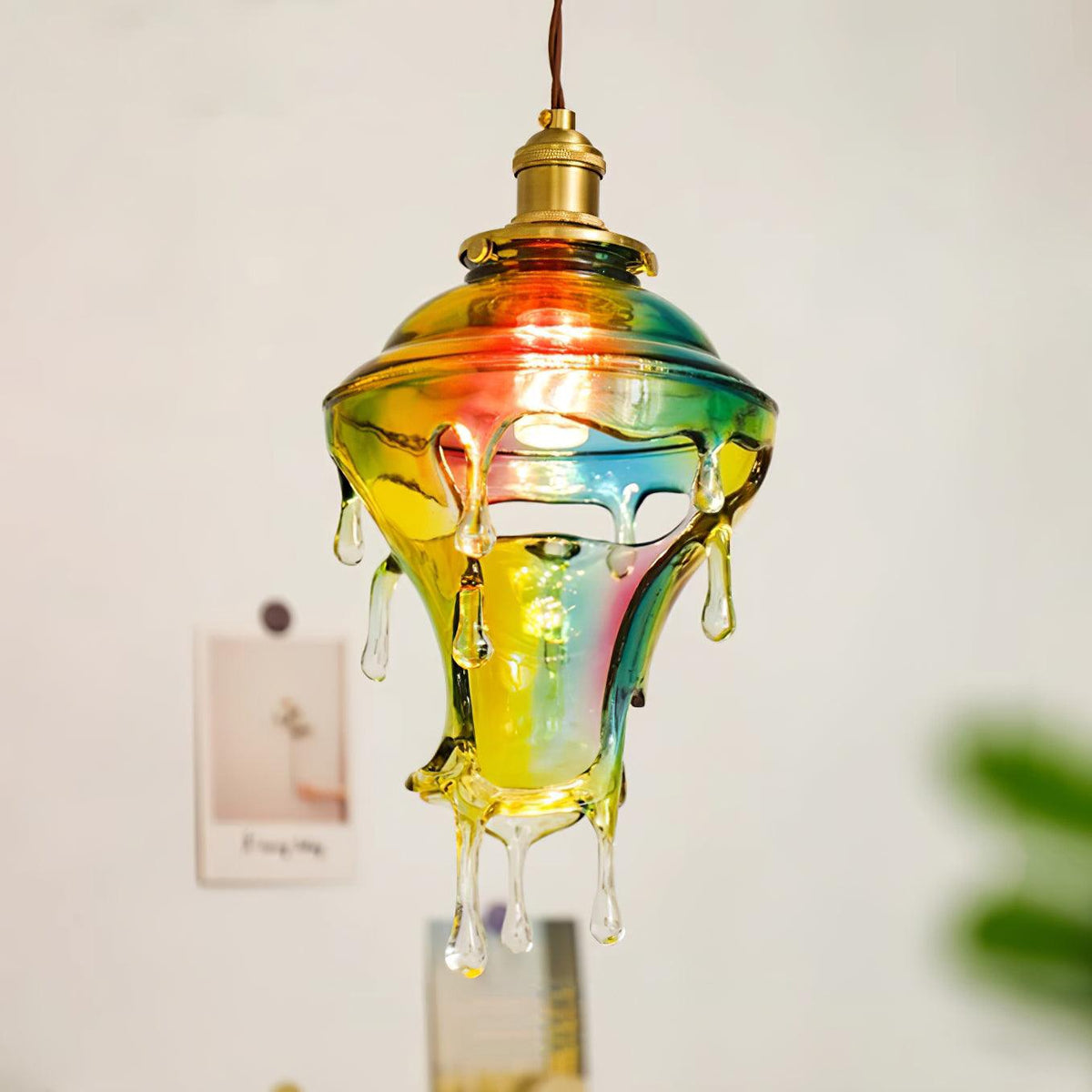 Pendant Lamp Iridescent Water Drop Shade Artistic Glow Contemporary-Neutral Decor