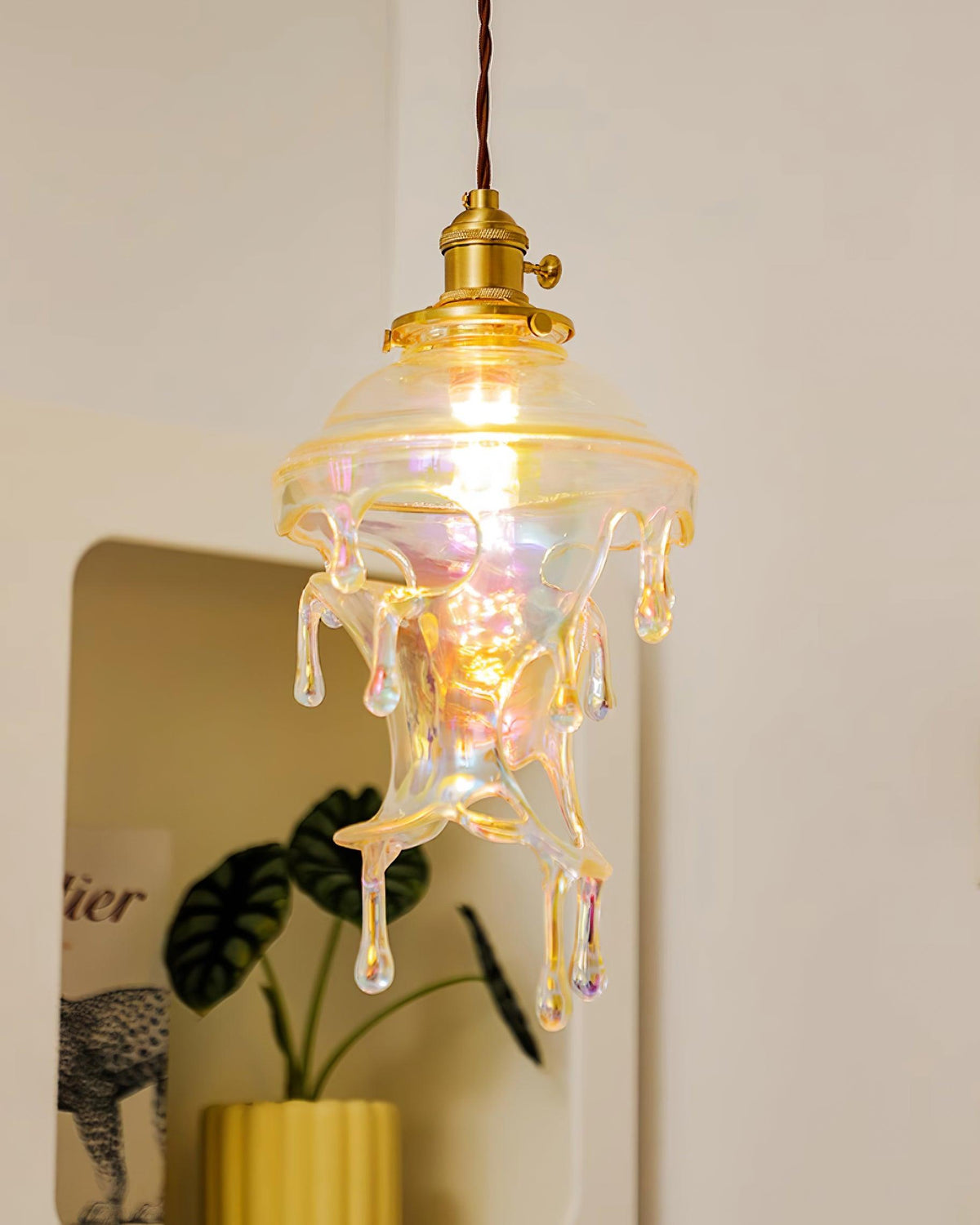 Pendant Lamp Iridescent Water Drop Shade Artistic Glow Contemporary-Neutral Decor