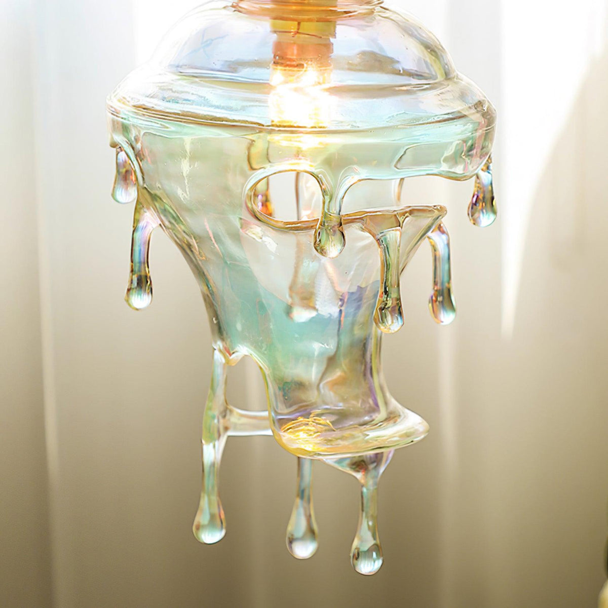 Pendant Lamp Iridescent Water Drop Shade Artistic Glow Contemporary-Neutral Decor