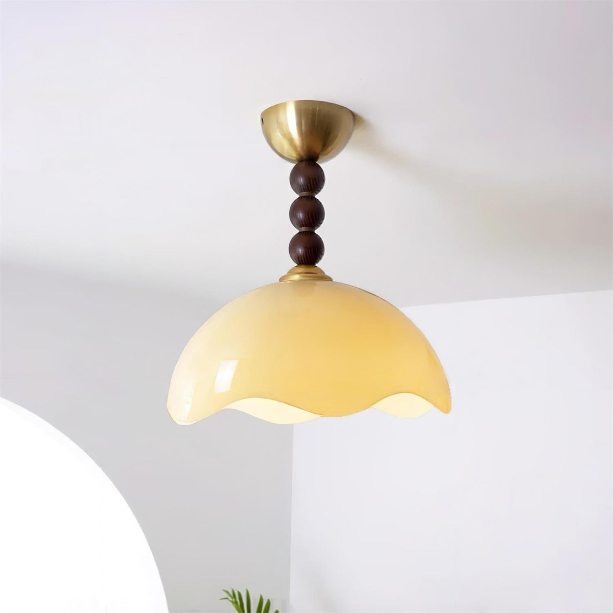 Amberis Vintage Amber Glass Ceiling Light-Neutral Decor
