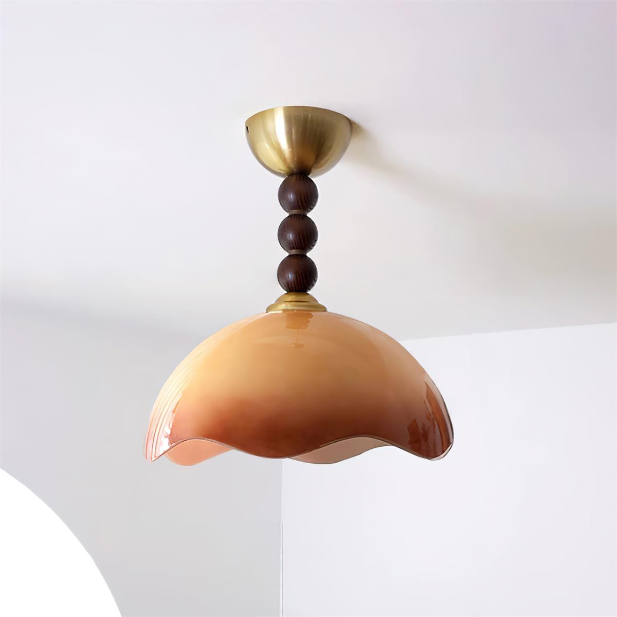 Amberis Vintage Amber Glass Ceiling Light-Neutral Decor