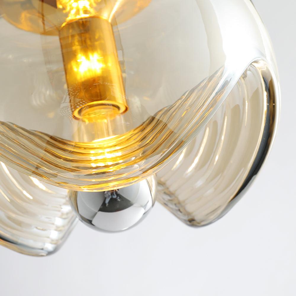 Glenine Suspension en Verre Vague Mid-Century Vintage