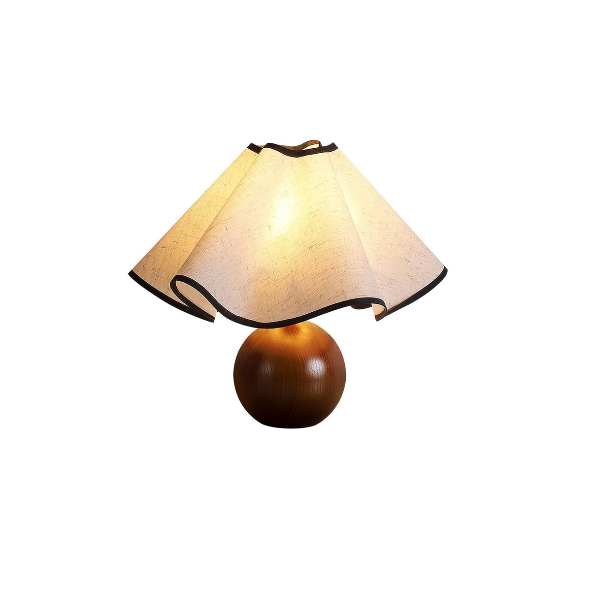 Kalion Lampe de Table en Bois Et Tissu