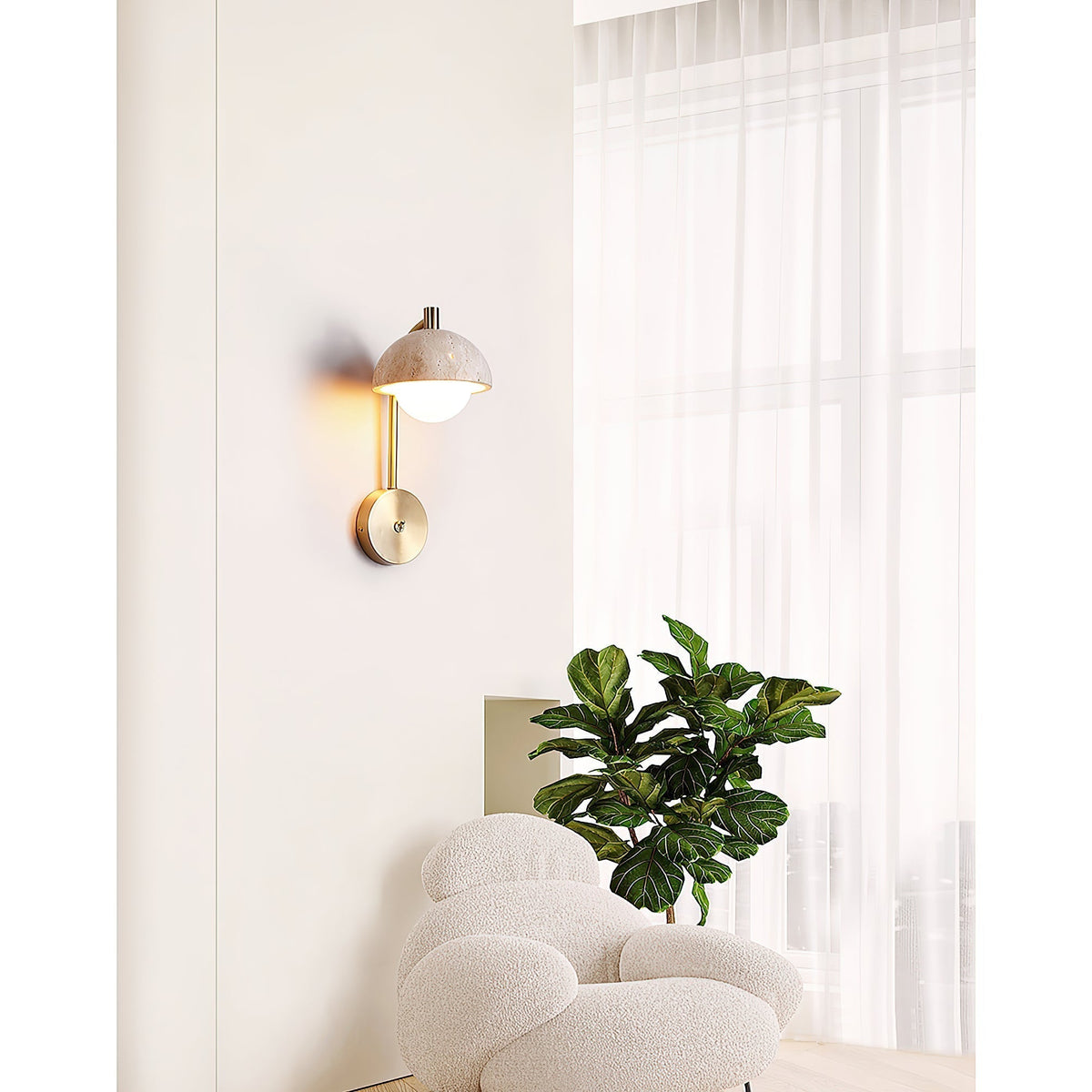 Civarir Applique Murale Travertin Beige Moderne