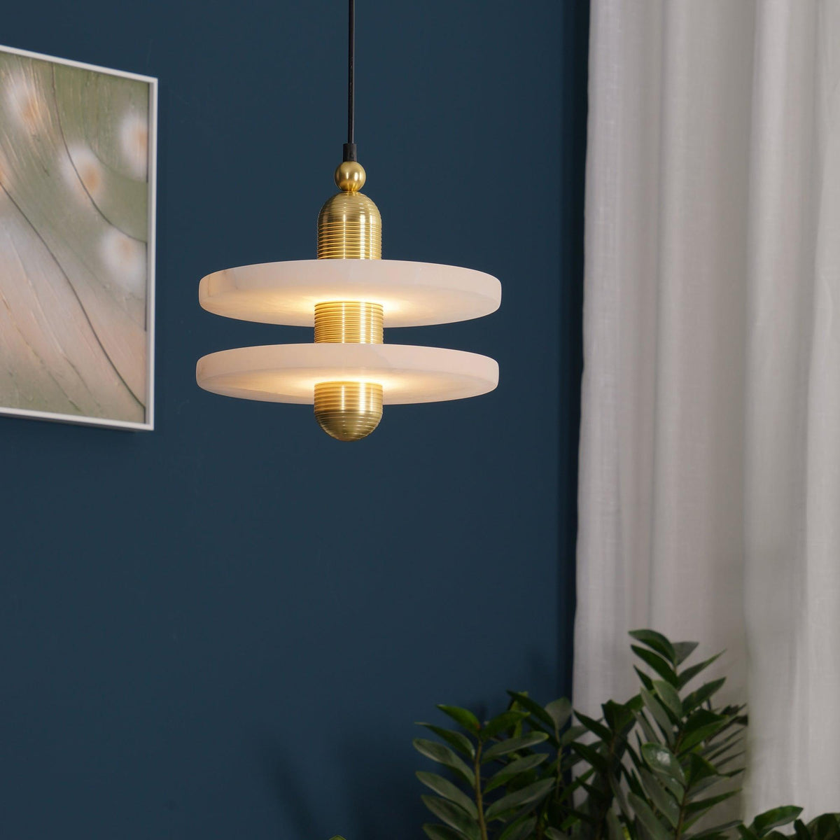 Goose White Alabaster Copper Pendant Lamp - Neutralighting