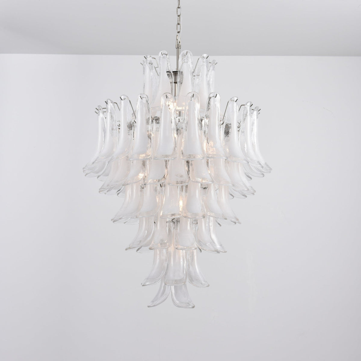 Lyseris Lustre Blanc Nuage Verre Pétales