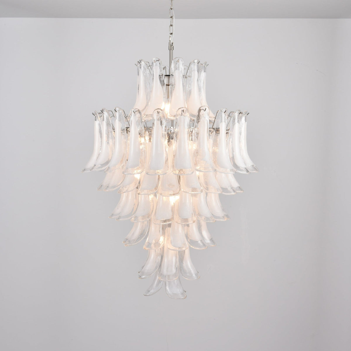 Lyseris Lustre Blanc Nuage Verre Pétales