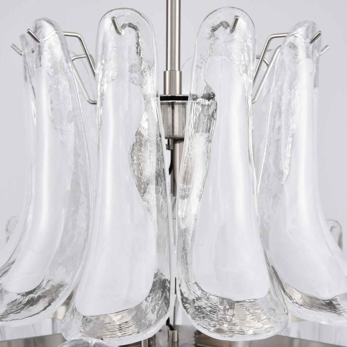 Lyseris Lustre Blanc Nuage Verre Pétales