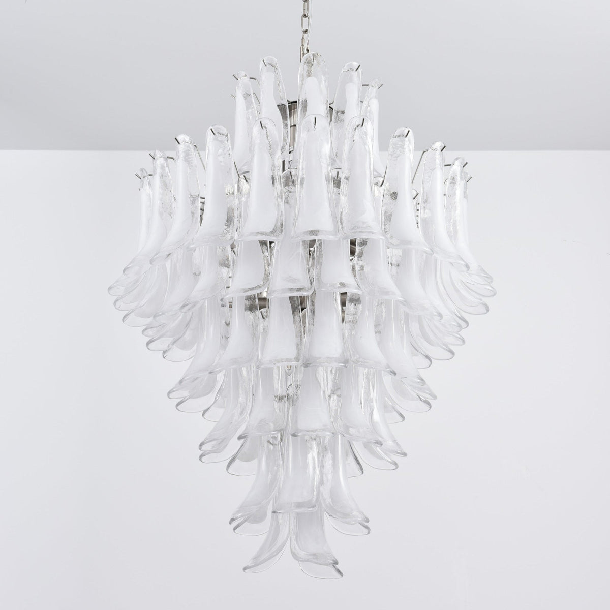 Lyseris Lustre Blanc Nuage Verre Pétales