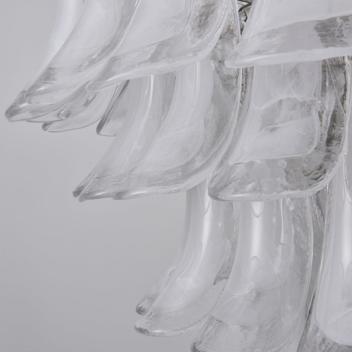 Lyseris Lustre Blanc Nuage Verre Pétales