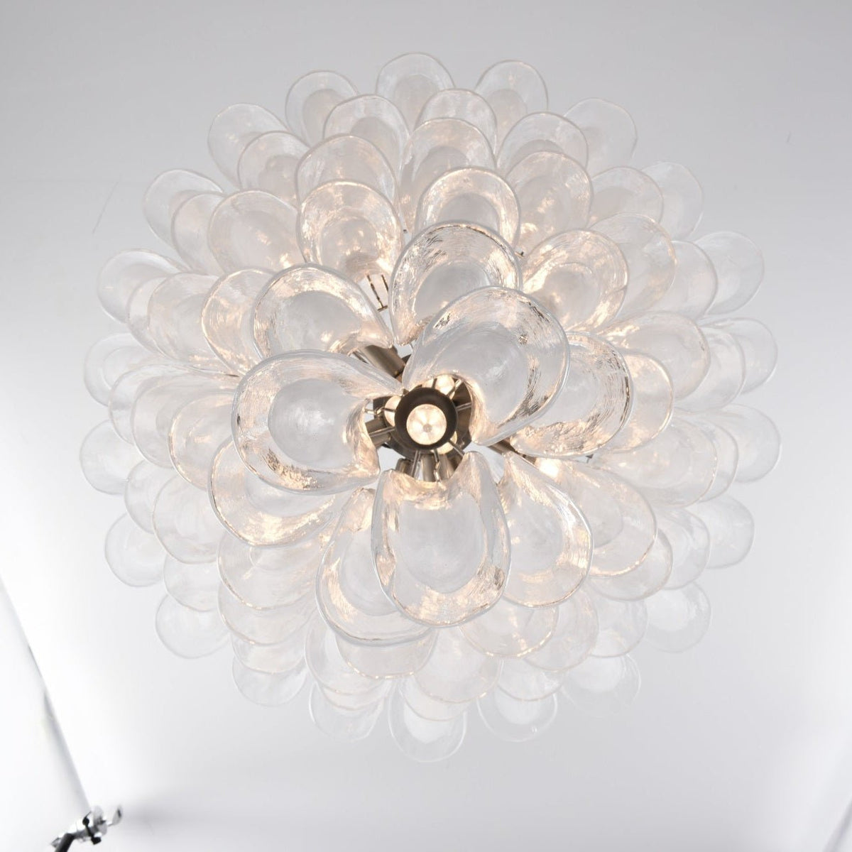 Lyseris Lustre Blanc Nuage Verre Pétales