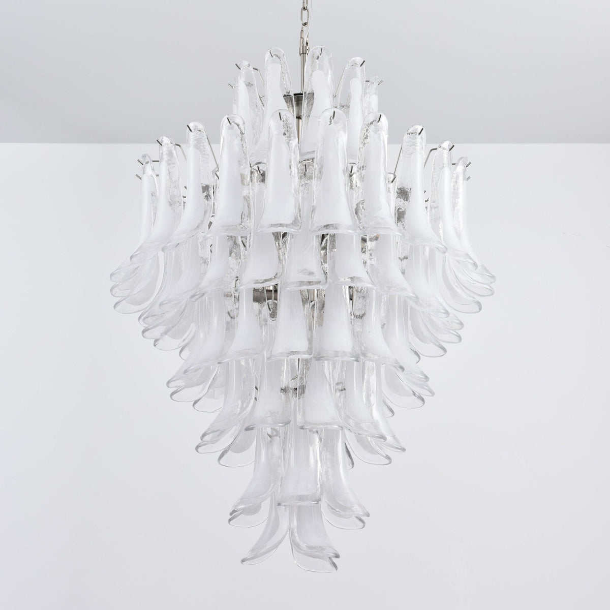 Lyseris Lustre Blanc Nuage Verre Pétales