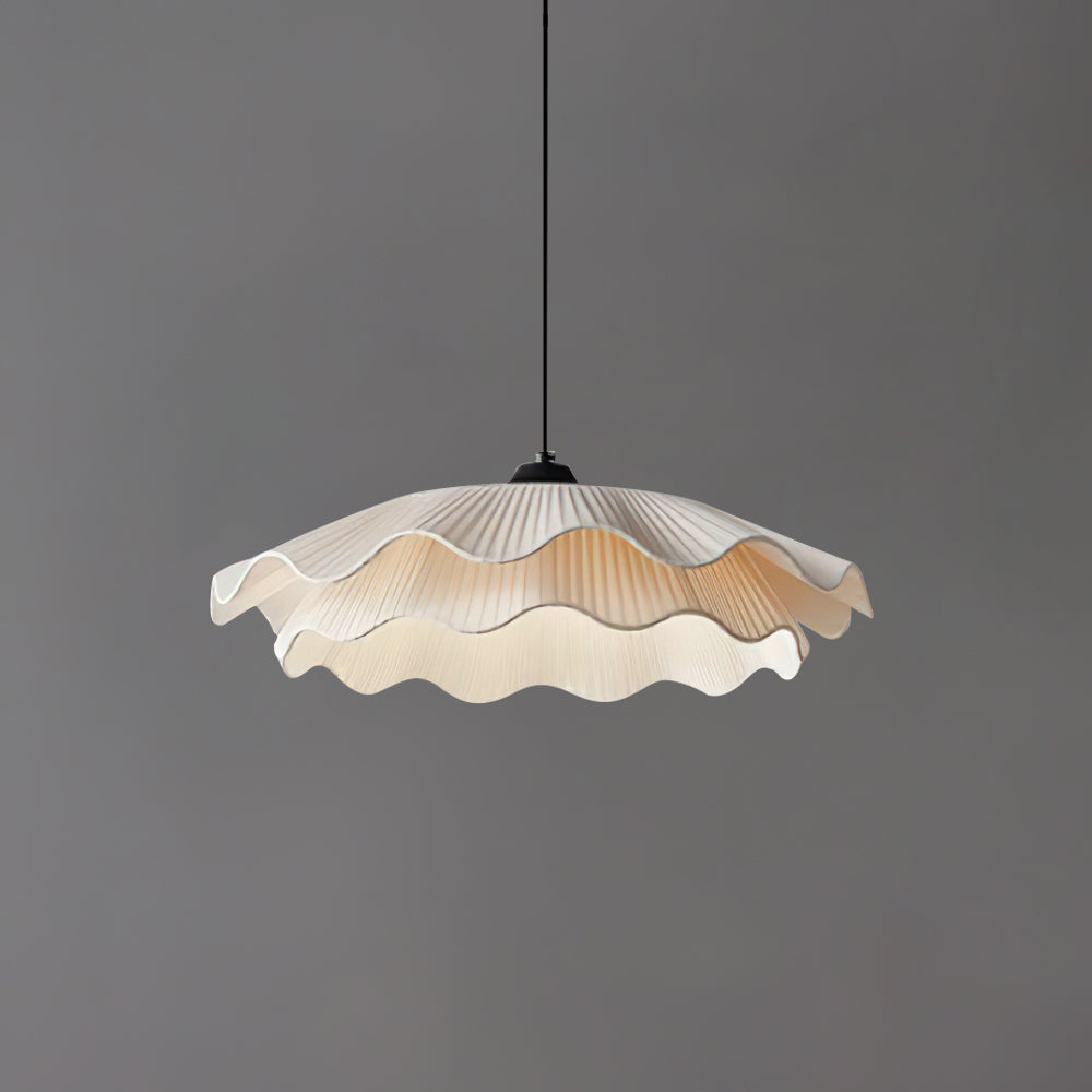Calavie Wavy Pleated Pendant Light in Soft White-Neutral Decor