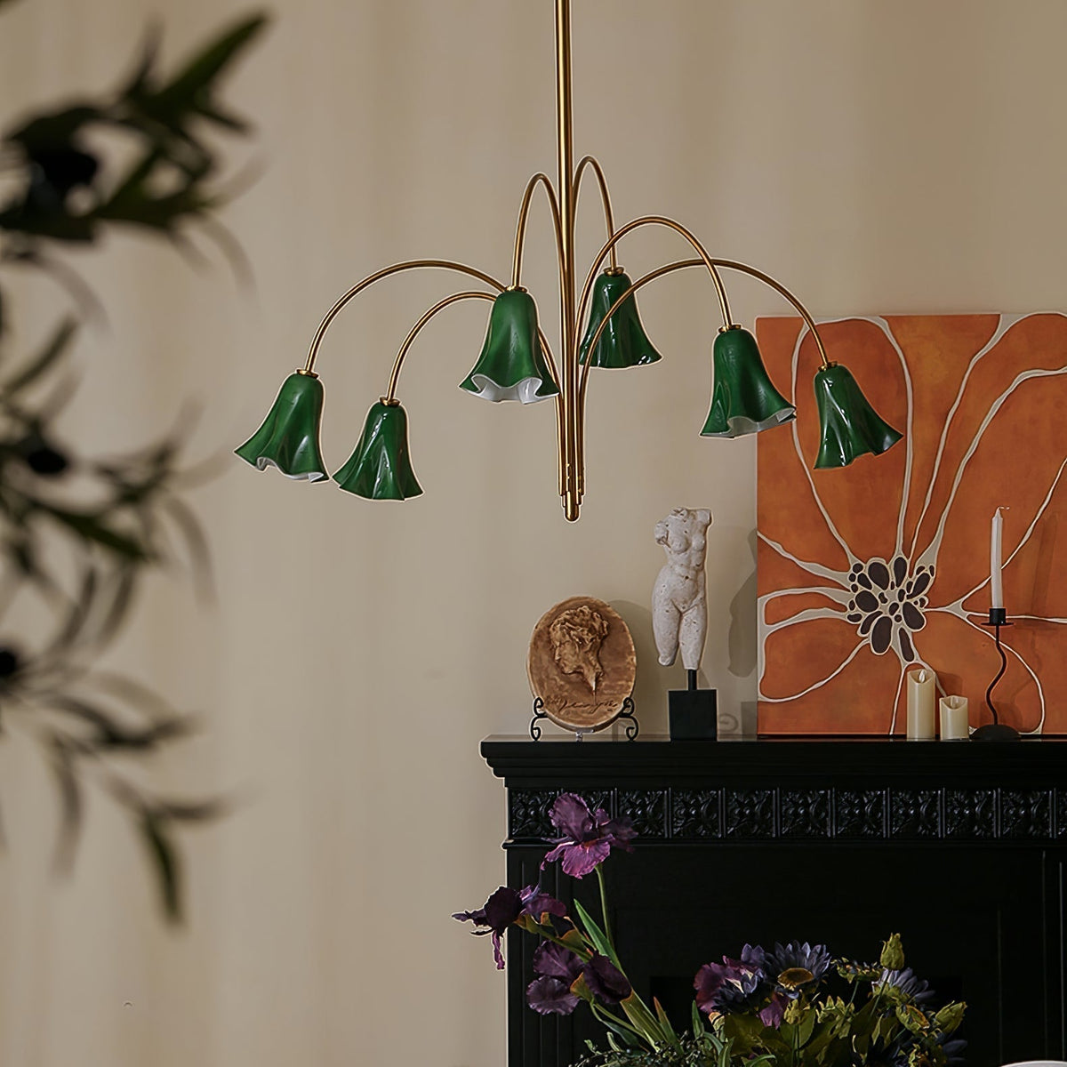 EmeraldBell Lustre Pendante en Verre