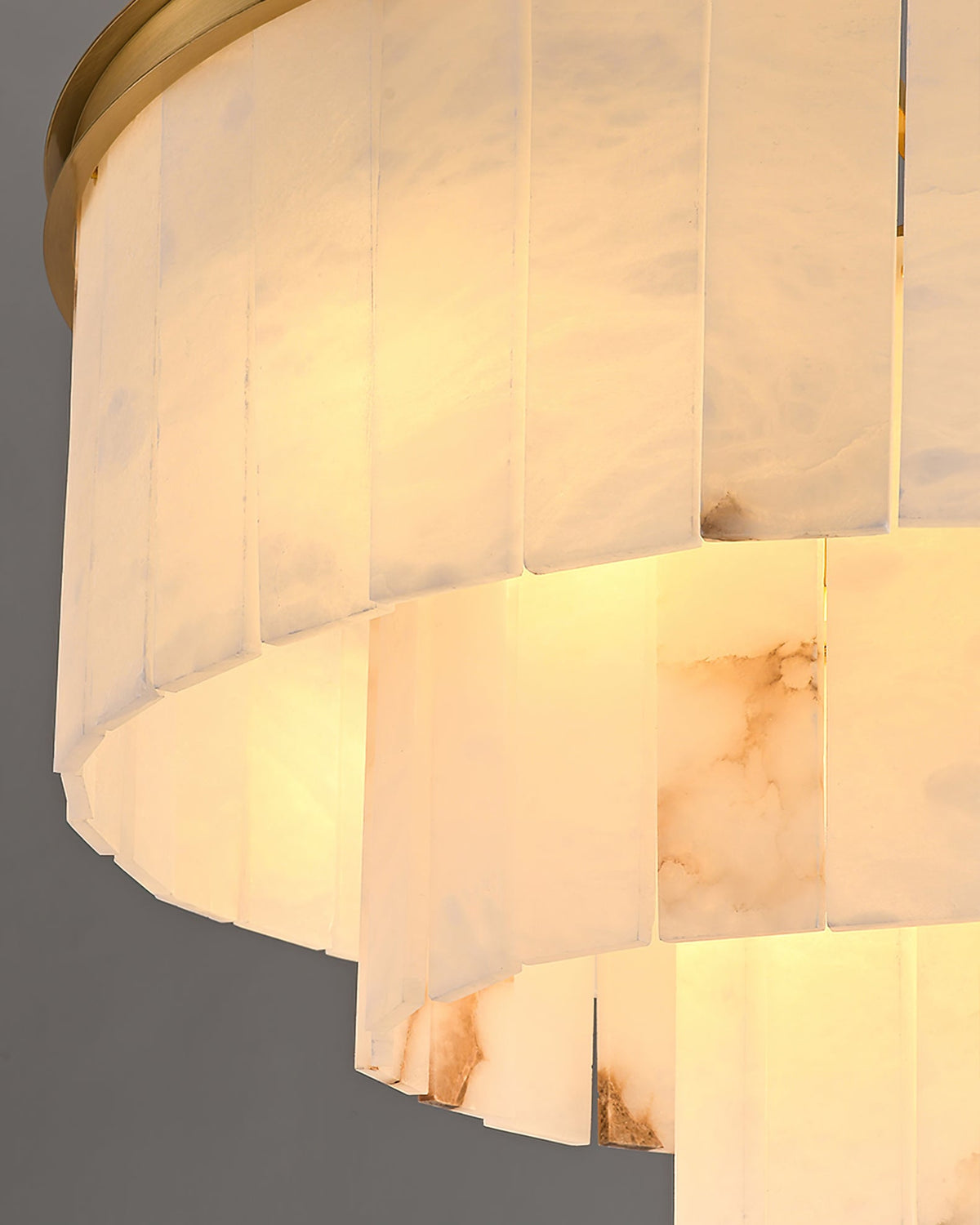 Windham Alabaster Chandelier Layered Halo-Neutral Decor