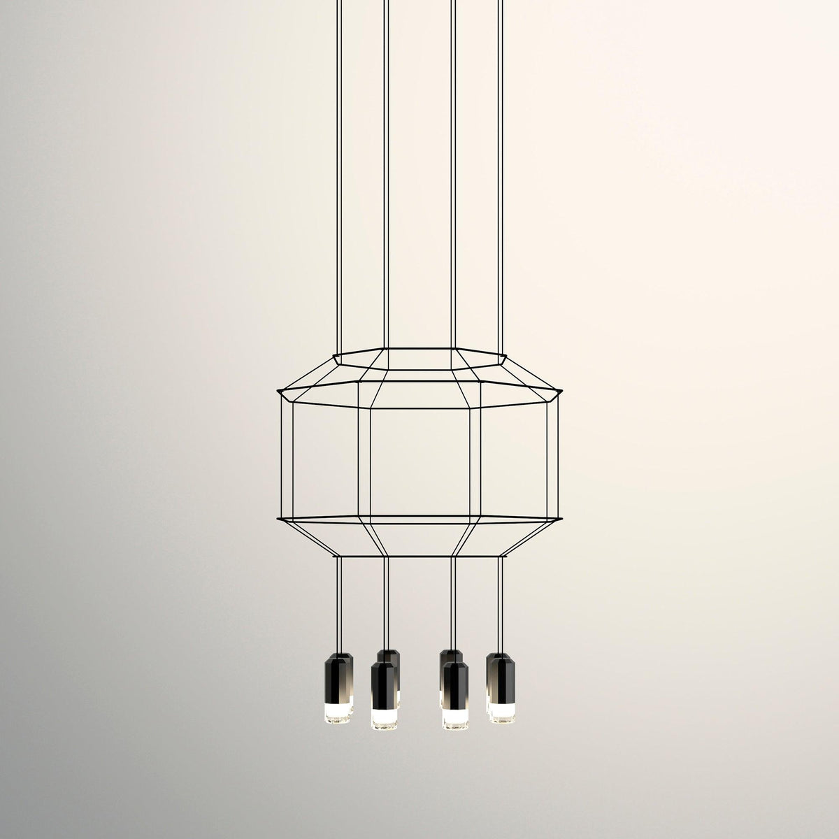 Quineira Suspension Géométrique en Fil Noir LED