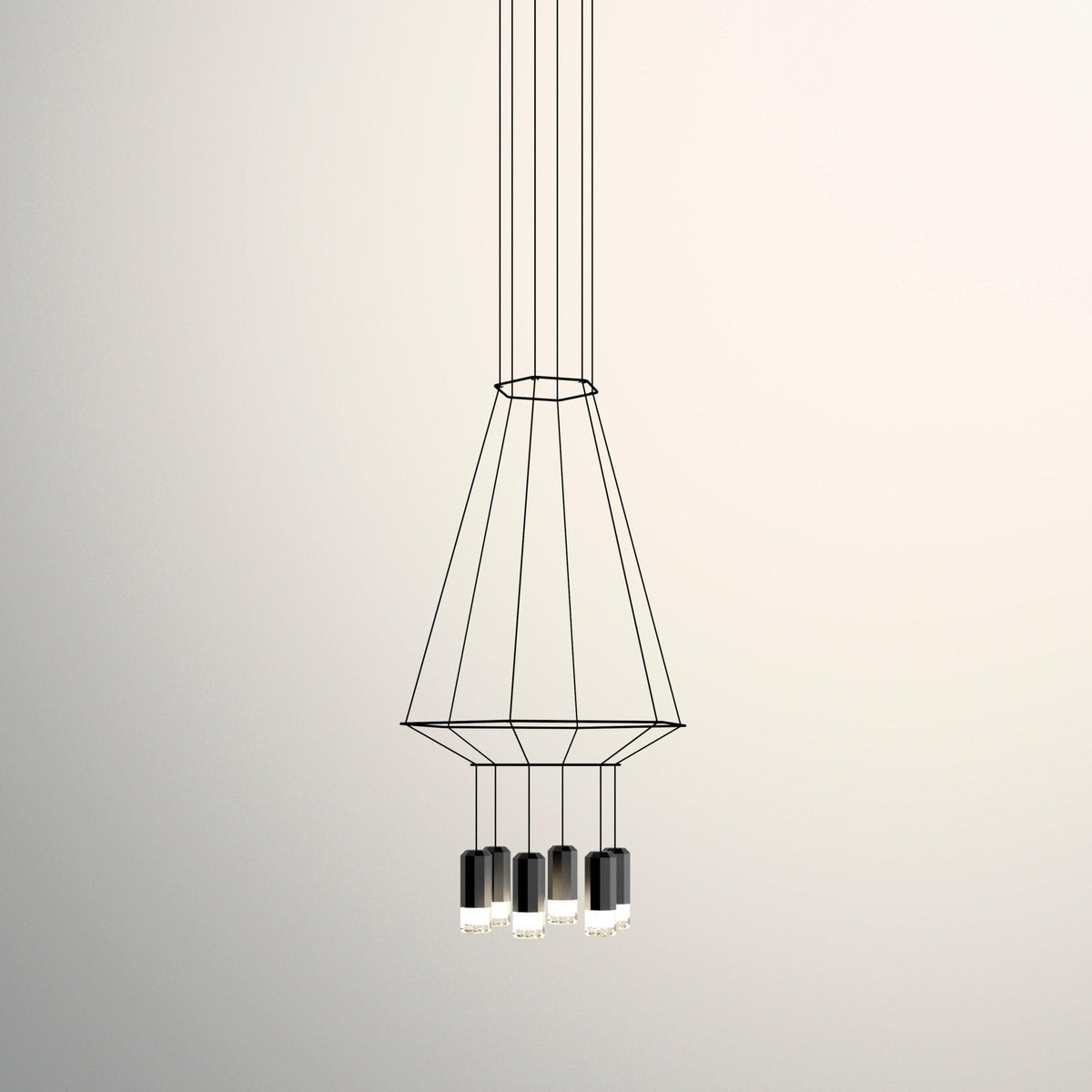 Quineira Suspension Géométrique en Fil Noir LED