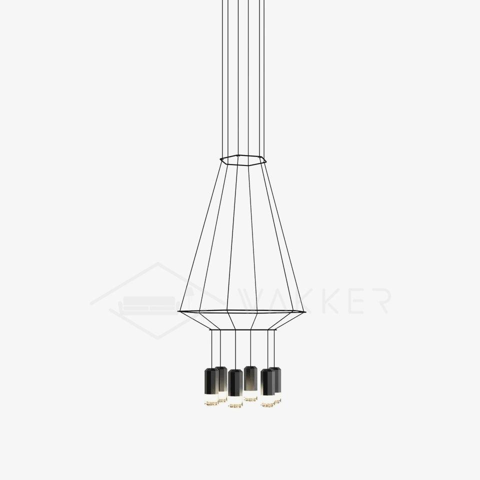 Quineira Suspension Géométrique en Fil Noir LED