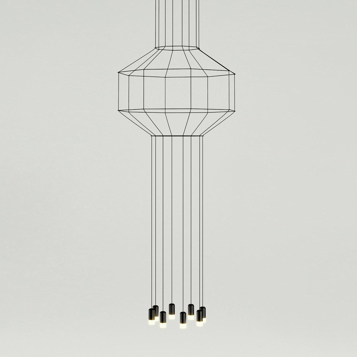 Quineira Suspension Géométrique en Fil Noir LED
