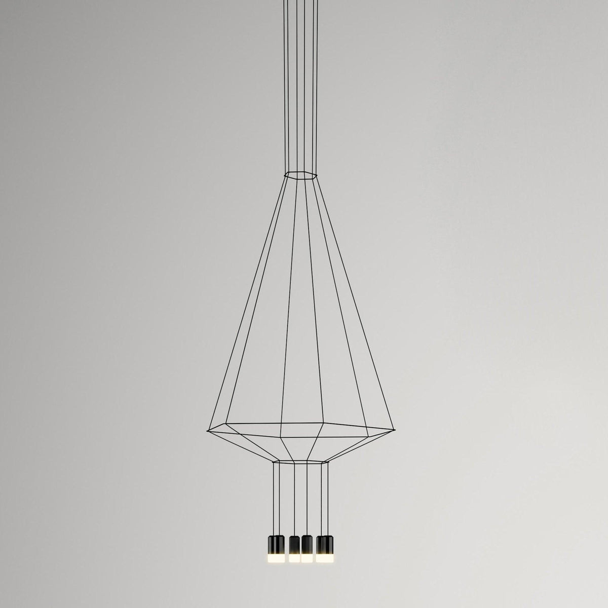 Quineira Suspension Géométrique en Fil Noir LED
