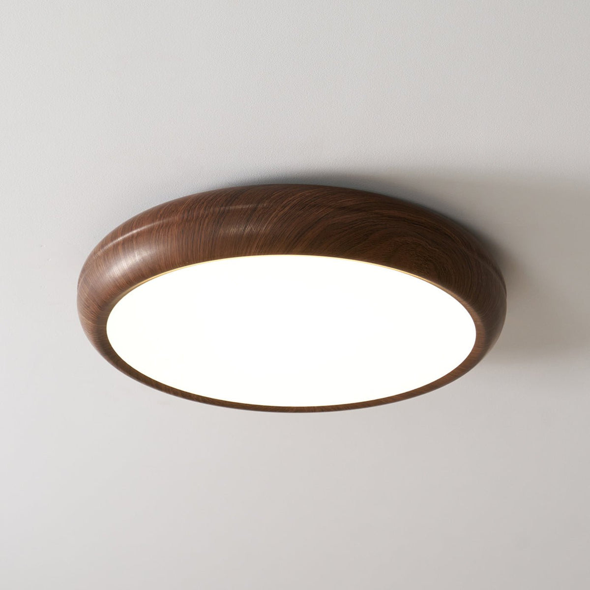 Rilina Plafonnier rond en acrylique effet bois