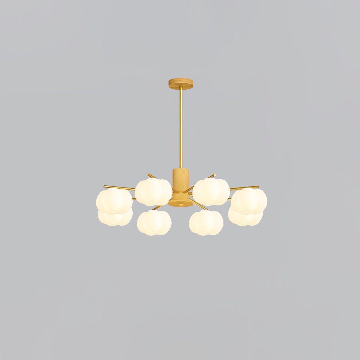 Tevena Lustre Boules de Coton Bois Doré PE