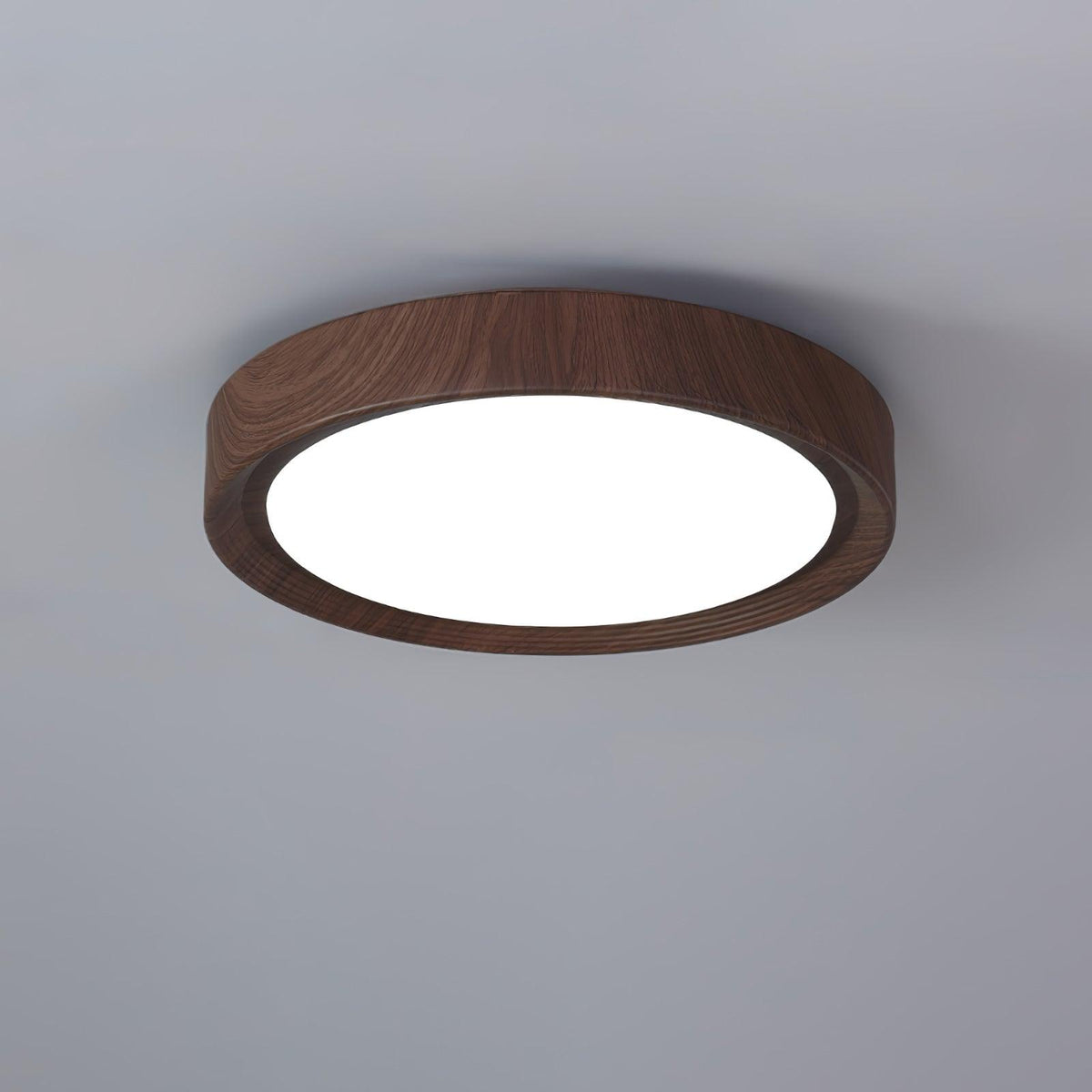 Grena Motif Bois Plafonnier Led Rond