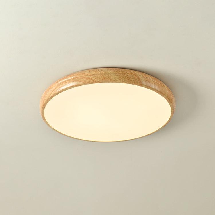 Grena Motif Bois Plafonnier Led Rond