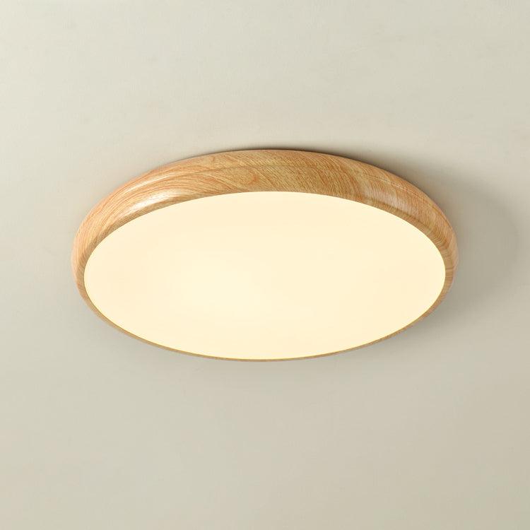 Grena Motif Bois Plafonnier Led Rond