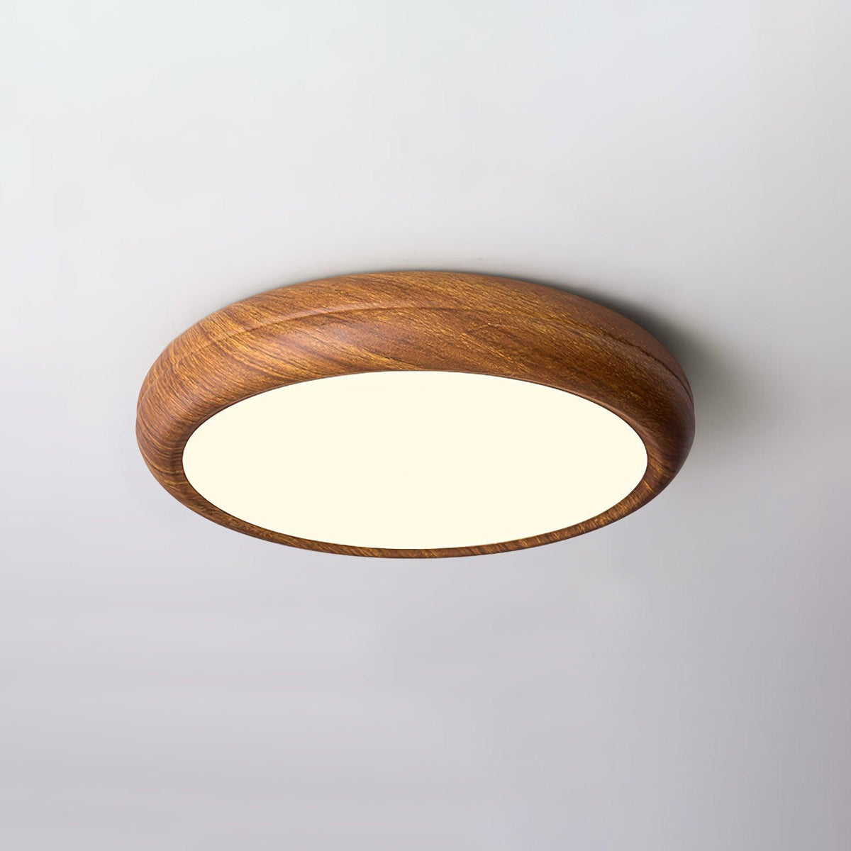 Grena Motif Bois Plafonnier Led Rond