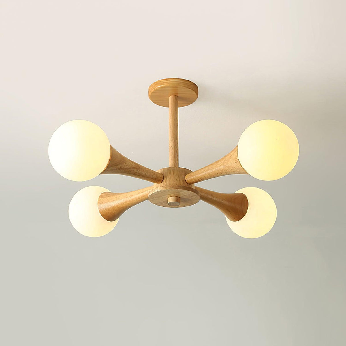 Verina Lustre Globe en Bois Rétro