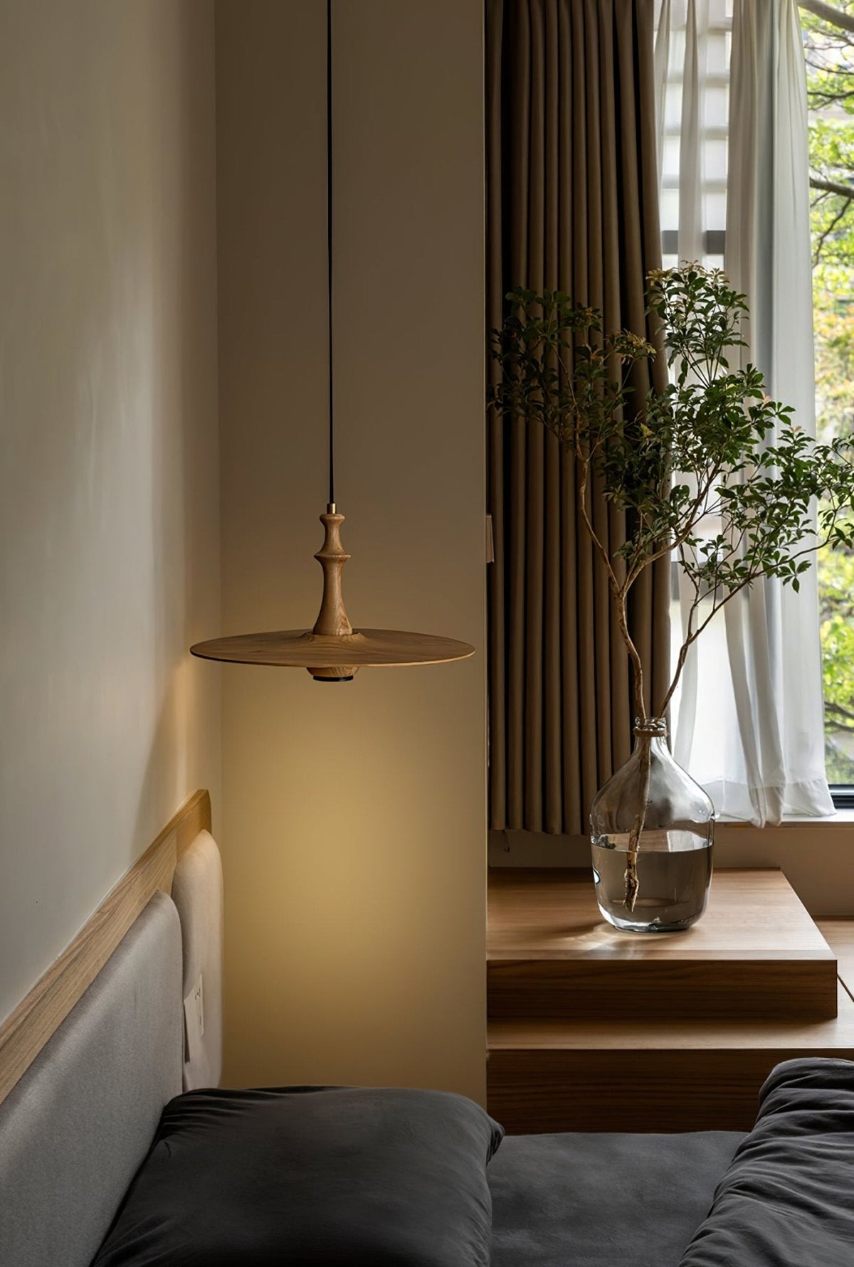 Spindle Suspension en Bois Tournante