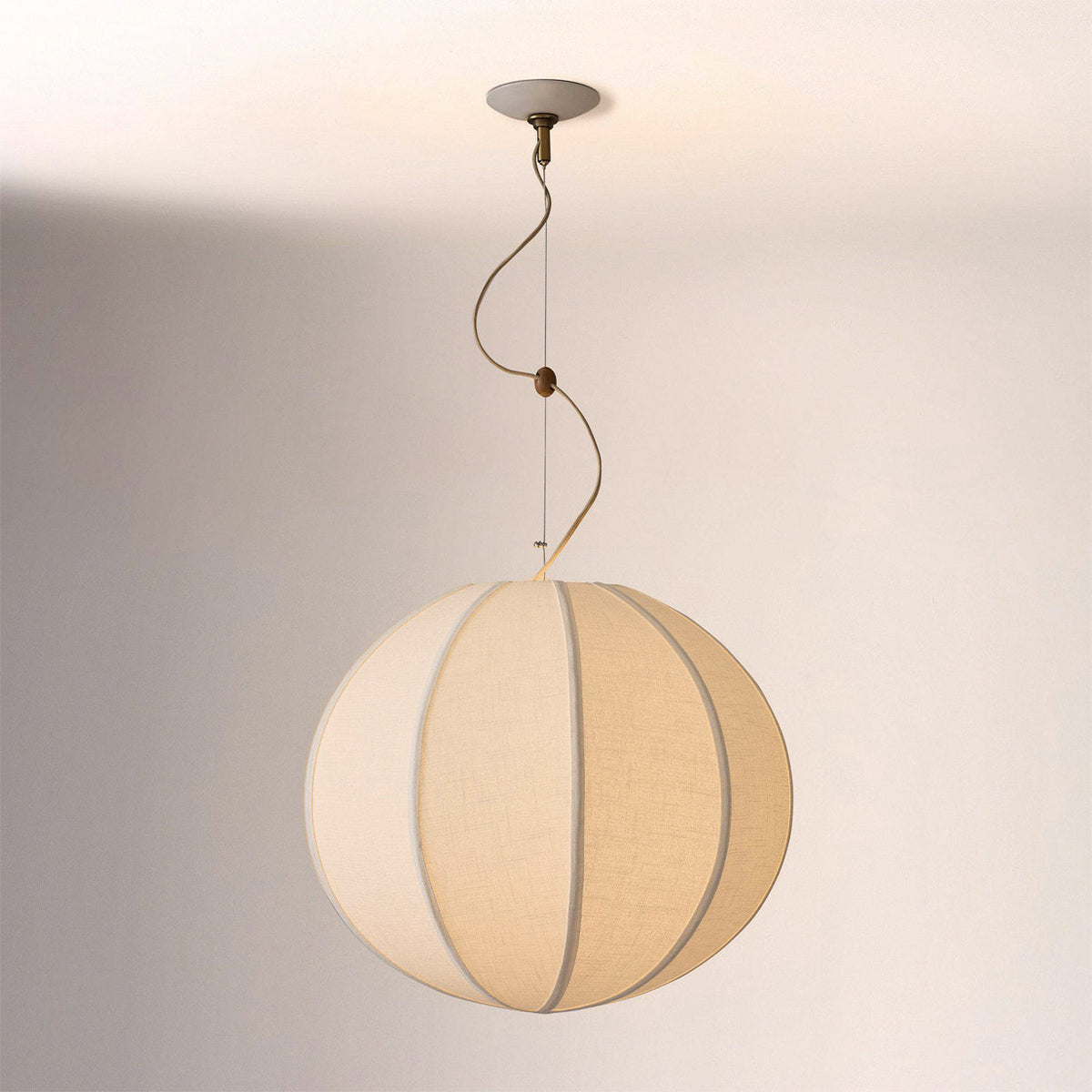 The Yaratam Pendant Light from below, showing the light diffuser.