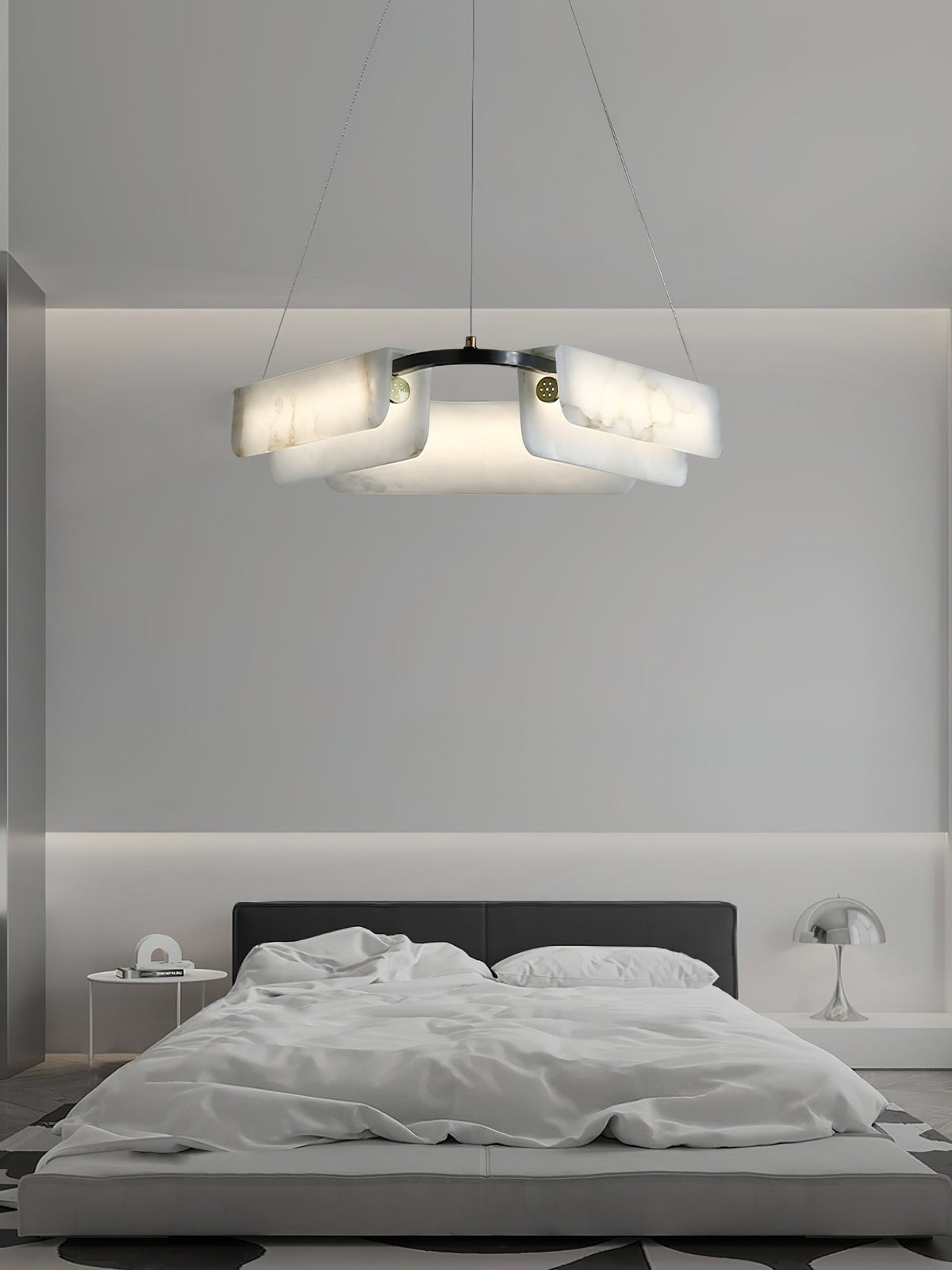Syphaen Lustre Métal Albâtre Luxe Postmoderne