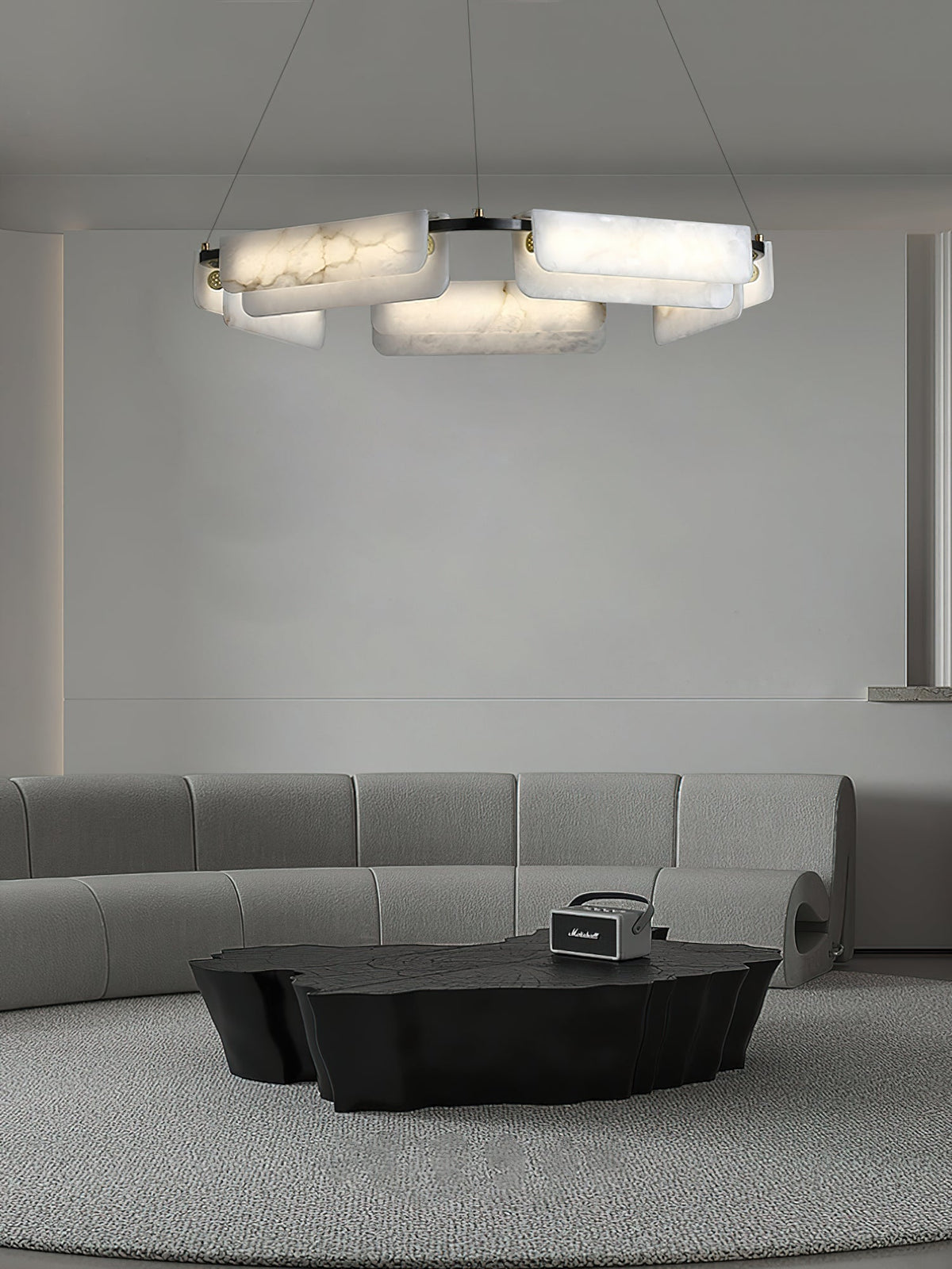 Syphaen Lustre Métal Albâtre Luxe Postmoderne