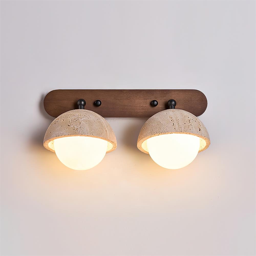 Gavilo Travertine Double Wall Lamp-Neutral Decor