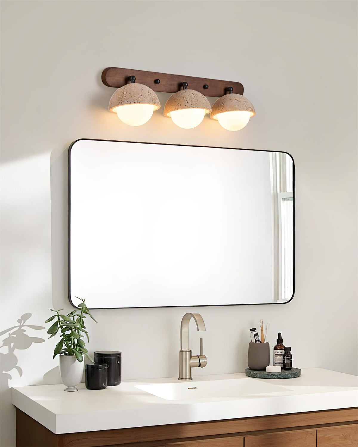 Gavilo Travertine Double Wall Lamp-Neutral Decor