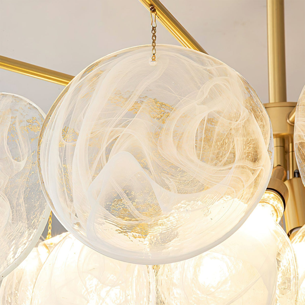 Angled view of the black Celestia Chandelier.