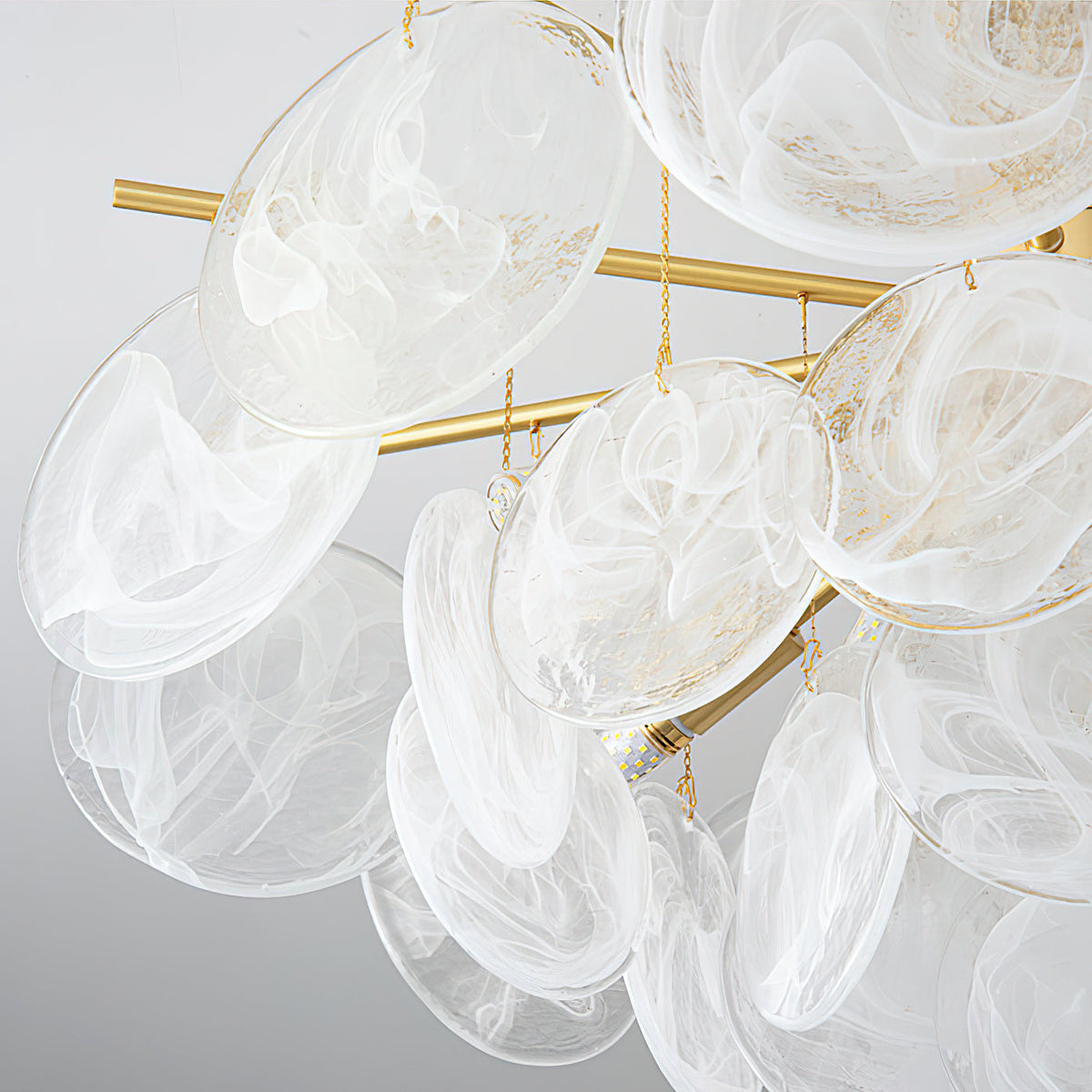 The small size (Dia 50cm) Celestia Chandelier hanging over a breakfast nook.