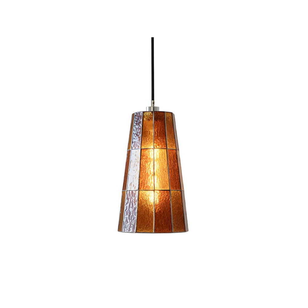 Zola Glass Pendant Lamp with a tapered geometric shade.