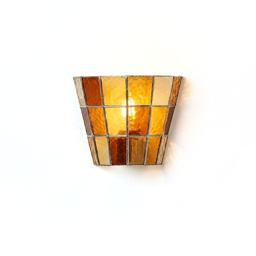 Zola Glass Sconce with clear glass, front view.
