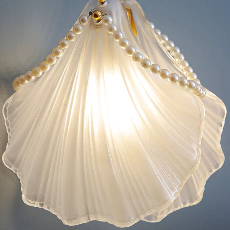 Kristy Suspension Coquille Moderne, Acrylique/Métal, Blanc, Chambre